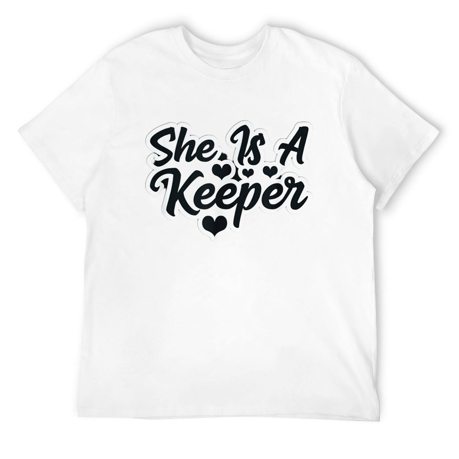 Mens She Is A Keeper Relationship Couples TShirt White Small