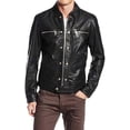 thumbnail image 1 of Mens Sheepskin Real Leather Jacket Zipper Biker Moto Slim Fit Jacket A237, 1 of 3