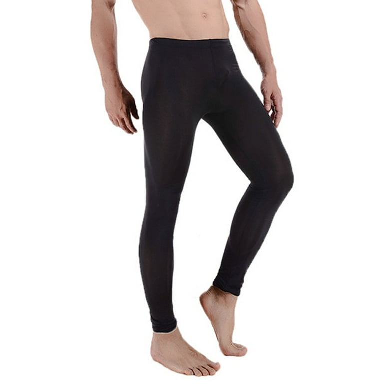 Mens Sheer Base Layer Gym Sports Long Pants Leggings Tight Running