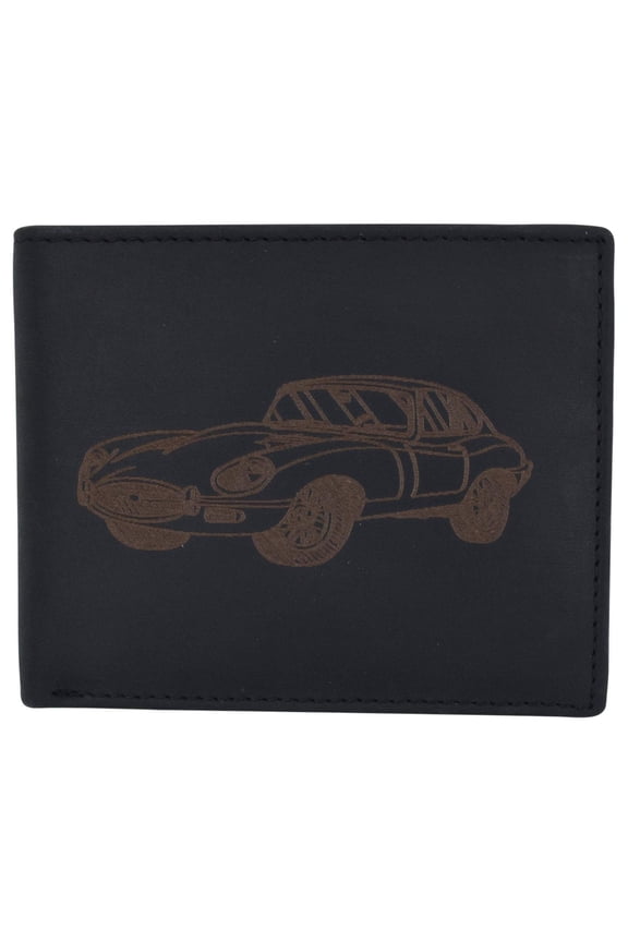 Mens Shelby Cobra Car Logo RFID Leather Bifold Flap Card ID Holder Wallet