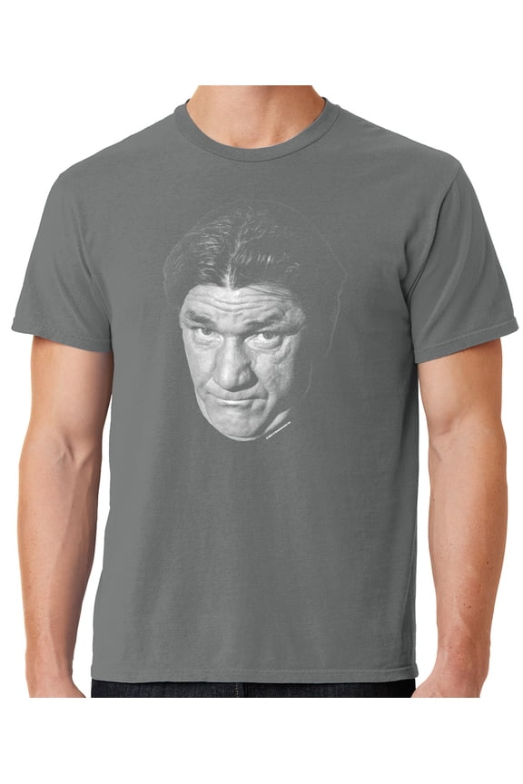 Mens Shemp Howard Face Three 3 Stooges Tee Shirt, Large Pewter Grey