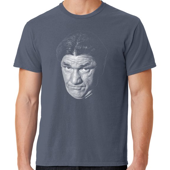 Mens Shemp Howard Face Three 3 Stooges Tee Shirt, Medium Denim Blue