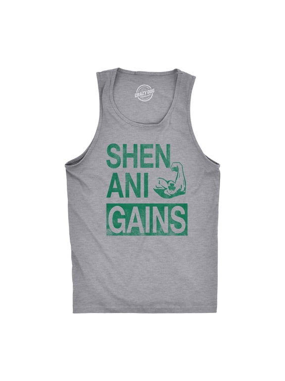 Mens ShenaniGains Funny Workout Saint Patricks Day T Shirt St Patty Shamrock