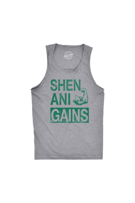Mens ShenaniGains Funny Workout Saint Patricks Day T Shirt St Patty Shamrock