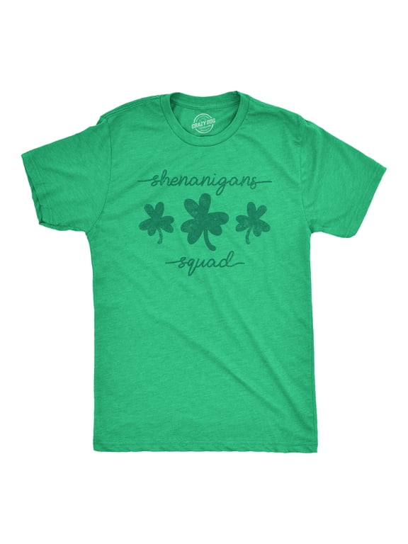 Mens Shenanigans Squad T shirt Funny St Patricks Day Parade Graphic Novelty Tee for Guys Graphic Tees