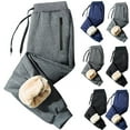 thumbnail image 1 of Mens Sherpa Fleece Jogger Pants Warm Winter Lined Sweatpants, Casual Athletic Pants with Zipper Pockets, 1 of 4