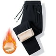 thumbnail image 1 of Mens Sherpa Fleece Lined Athletic Sweatpants Winter Warm Running Casual Heavyweight Jogger Pants with Zipper Pockets Black 5XL, 1 of 3