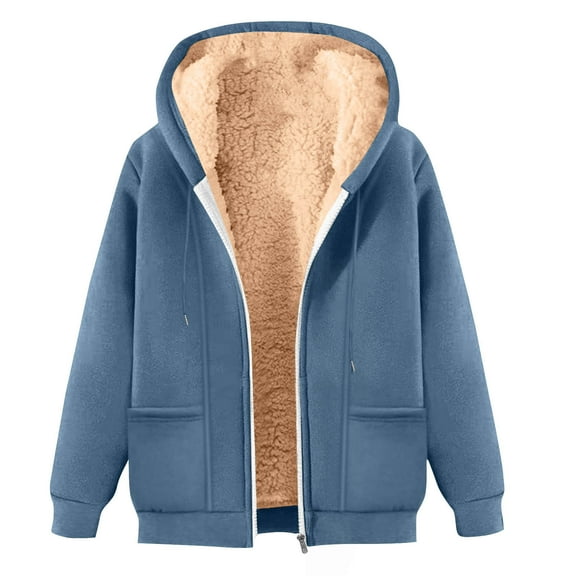 Mens Sherpa Fleece Lined Jacket Long Sleeve Zipper Up Hooded Jackets Fall Winter Warm Coat Shacket with Pockets
