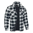 thumbnail image 1 of Mens Sherpa Fleece Lined Plaid Flannel Shirts Jackets Casual Thermal Button Up Jackets Winter Warm Work Coat Outwear, 1 of 1
