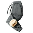 thumbnail image 1 of Mens Sherpa Lined Fleece Sweatpants Thermal Warm Pants Casual Drawstring Elastic Waisted Joggers with Zipper Pockets, 1 of 4