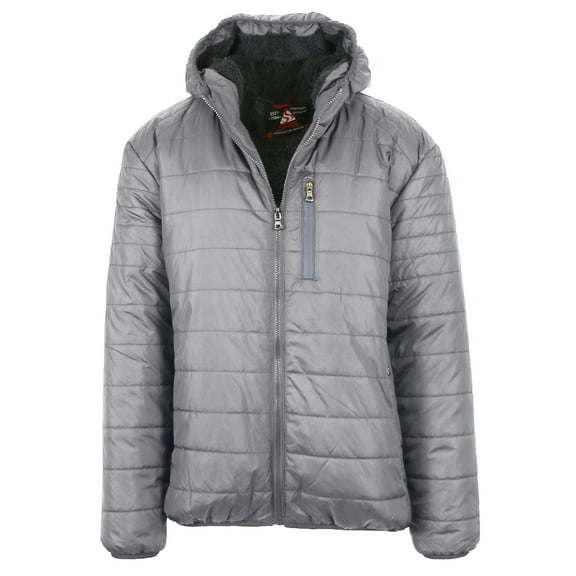 Mens Sherpa-Lined Hooded Puffer Jacket (Sizes, S to 2XL)