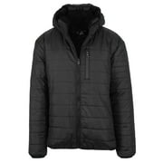 Mens Sherpa-Lined Hooded Puffer Jacket Sizes, S to 2XL