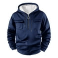 thumbnail image 1 of Mens Sherpa Lined Quarter Zip Fleece Heavyweight Pullover Hoodies Winter Warm Fleece Sweatshirts with Pockets, 1 of 2
