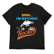 Mens Shhh I'm Watching Hockey Gift for Hockey Lover Ice Hockey V-Neck T-Shirt Black X-Large