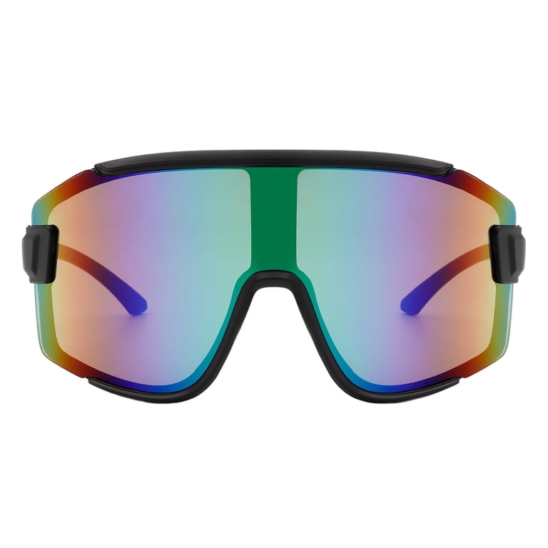 2 Pack Vintage Wrap Sunglasses UV400 Protection Shield Plastic/Polycarbonate Men main image 4