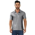 thumbnail image 1 of Mens Shirt 70s Zip Polo Shirts Short Sleeve Shiny Shirt Disco Outfits Party Costume Top, 1 of 5
