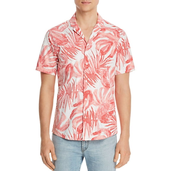 Mens Shirt Button Down Slim Fit Printed 2XL