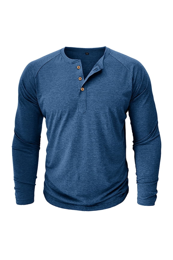 Mens Shirt Classic Solid Color Long Sleeve Loose Mens Sprimg Clothing,Blue,M