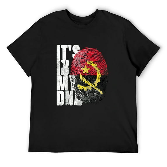 Mens Shirt It's In My DNA Angolan Gifts African Heritage Angola Flag Raglan Baseball Tee Black 4X-Large