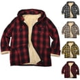 thumbnail image 1 of Mens Shirt Jacket Men's Cotton Plaid Shirts Jacket Fleece Lined Flannel Shirts Sherpa Zip Up Jackets for Mens Jacket Winter Jackets For Men, 1 of 5
