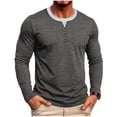 thumbnail image 1 of Mens Shirt, Men's Long Sleeve Shirts T-Shirts Casual Pullover Shirt Soft Stretch Basic Tees Fall Tops Dark Gray XXXL, 1 of 8