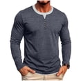 thumbnail image 1 of Mens Shirt, Men's Long Sleeve Shirts T-Shirts Casual Pullover Shirt Soft Stretch Basic Tees Fall Tops Navy M, 1 of 8