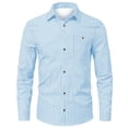 thumbnail image 1 of Mens Shirt Plaid Breathable Comfortable Long Sleeve Button Down Tops with Pocket Spring Summer Fall Versatile Mens Dress Shirt, 1 of 3