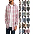 thumbnail image 1 of Mens Shirt Plaid Flannel Long Sleeve Collared Shirt Jacket Casual Fall Winter Tops for Daily Outdoor Wear, 1 of 9