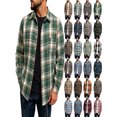 thumbnail image 1 of Mens Shirt Plaid Flannel Long Sleeve Collared Shirt Jacket Casual Fall Winter Tops for Daily Outdoor Wear, 1 of 9