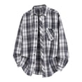 thumbnail image 1 of Mens Shirt Plaid Loose Fit Button Up Spring Summer Fall Tops with Pockets Collared Long Sleeve Comfortable Dress Shirts for Men, 1 of 3