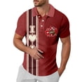 thumbnail image 1 of Mens Shirt Short Sleeve Knit Breathable Mens Spring Shirt,Brick Red,3XL, 1 of 5