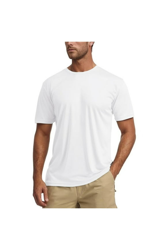 Mens Shirt Short Sleeve Upf50+ Sun Casual Comfortable Breathable Summer Basic Tee Home Outdoor Activities Tops