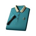 thumbnail image 1 of Mens Shirt Stylish Lapel Collar Short Sleeve Shirt for Fishing Indoor Party Light Green Color M, 1 of 9