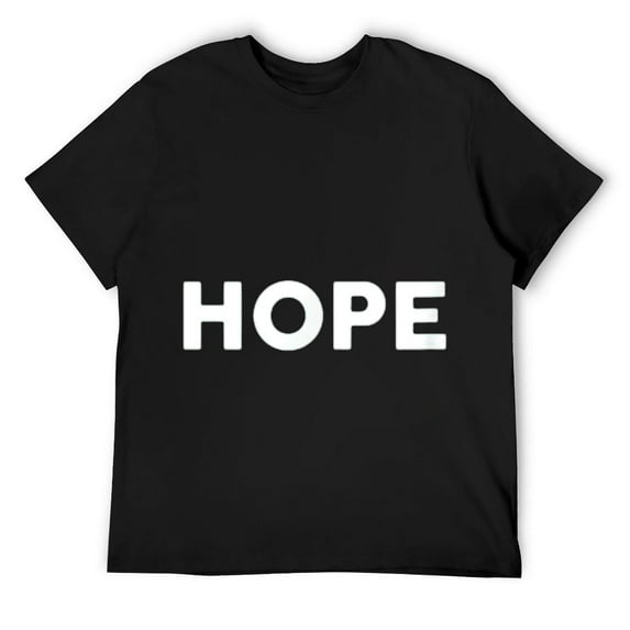 Mens Shirt That Says HOPE T-Shirt Simple City T-Shirt Black