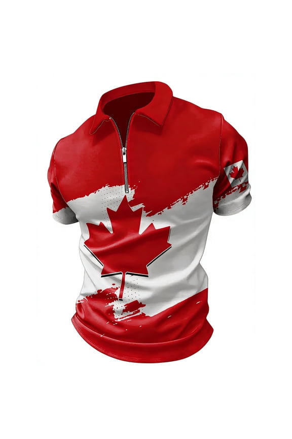 Mens Shirt Zipper Short Sleeve Breathable Wicking Athletic Stretch Fit Beach Vacation Clothes for Men,Red,4XL