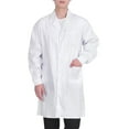 thumbnail image 1 of Mens Shirts Adjustable Cuff Lab Coat White Doctor Work Shirt Button Up Long Sleeve Longline Shirt Solid Color Going Out Tops, 1 of 7