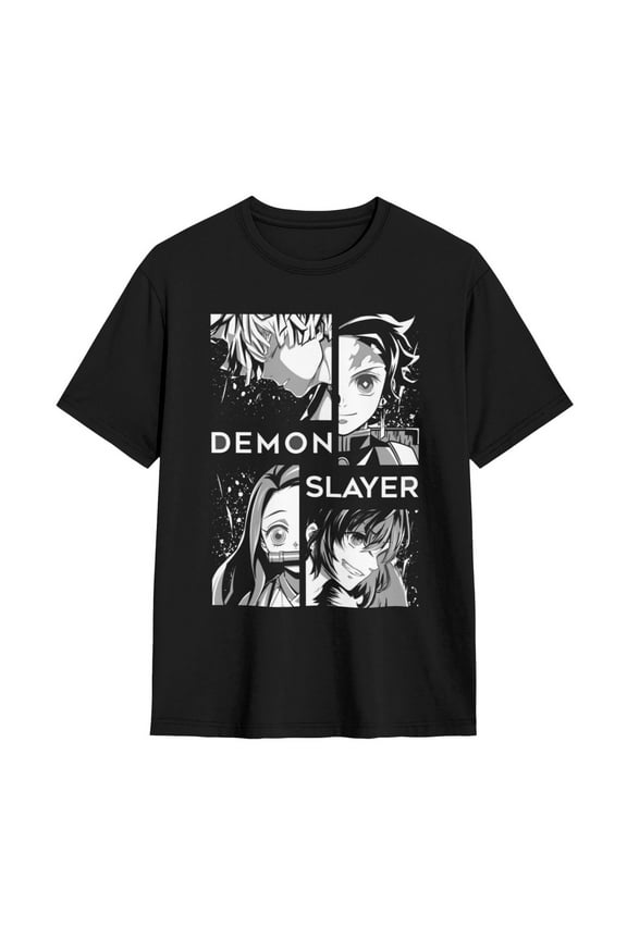 Mens Shirts Anime Demon Slayer Shirt 3D Printing T-Shirts Cartoon Cosplay Shirts Fashion Casual Top black2-Medium