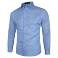 thumbnail image 1 of Mens Shirts, Awwp Long Sleeve Button up Shirts Solid Slim Fit Casual Business Formal Dress Shirts for Men Blue XXXXL, 1 of 1