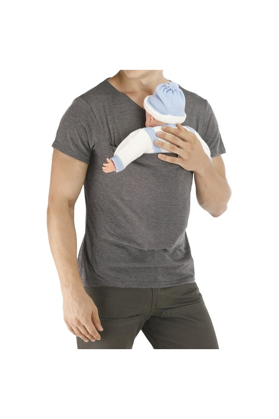 Mens Shirts, Awwp Men's V Neck Short Sleeve Tee with Pocket Shirts for Men Grey L