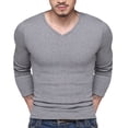 thumbnail image 1 of Mens Shirts, Awwp Men's Winter Fleece Thermal Tops Warm Solid Color V Neck Long Sleeve Shirts for Men Grey M, 1 of 9