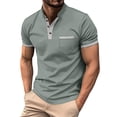 thumbnail image 1 of Mens Shirts, Awwp Short Sleeve with Pocket Sport Casual Athletic Collared T-Shirts for Men Grey S, 1 of 1
