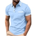 thumbnail image 1 of Mens Shirts Baeitkot Men Leisure Solid Color Versatile Pocket Button Lapel T-shirt, 1 of 9