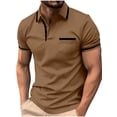 thumbnail image 1 of Mens Shirts Baeitkot Men Leisure Solid Color Versatile Pocket Button Lapel T-shirt, 1 of 9