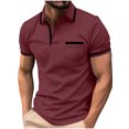 thumbnail image 1 of Mens Shirts Baeitkot Men Leisure Solid Color Versatile Pocket Button Lapel T-shirt, 1 of 9
