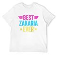 thumbnail image 1 of Mens Shirts Best Zakaria Ever Raglan Baseball Tee White Small, 1 of 5