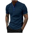 thumbnail image 1 of Mens Shirts Big and Tall,Mens T-Shirts Ice Silk Casual Henley Shirts Workout Gym Tshirts Strip Running Athletic Shirt, 1 of 5