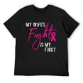 thumbnail image 1 of Mens Shirts Breast Cancer Awareness Husband Support Wife Short Sleeve Tee Black 3X-Large, 1 of 5
