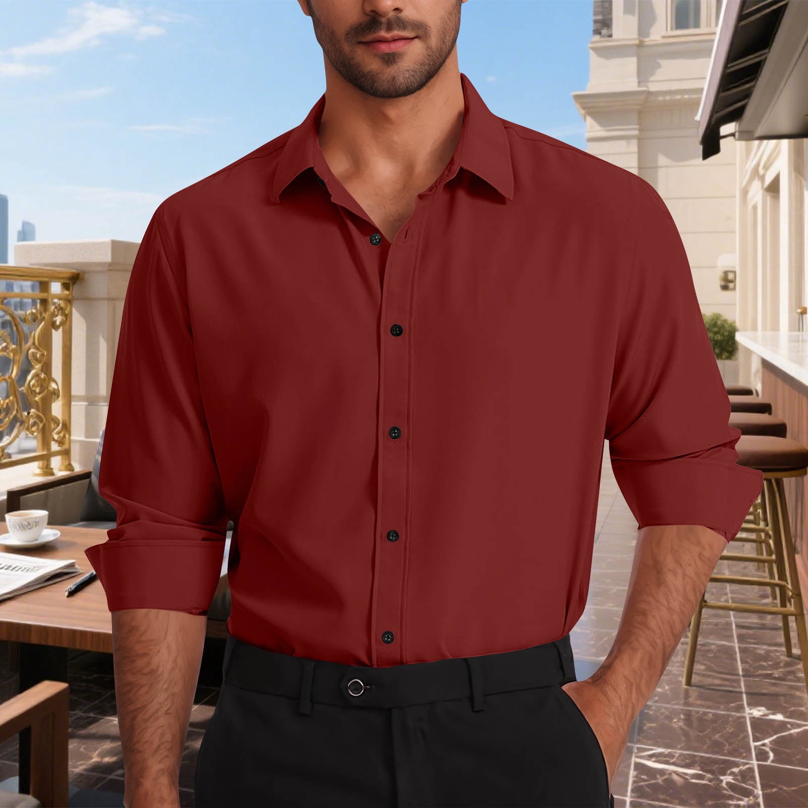 walmart red dress shirt Dress Shirts Reds