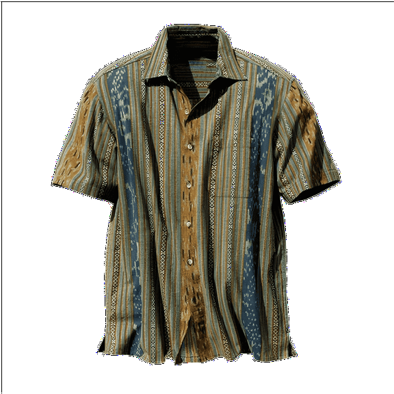 Mens Shirts Button Up Fashion Lapel Striped Printed Casual Short Sleeved Summer T Shirts for Man Green XXXL