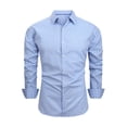 thumbnail image 1 of Mens Shirts Camisas para Hombres Manga Larga White Dress Shirt for Men Fashion Button Down Casual with Pocket Light Blue XXL, 1 of 6